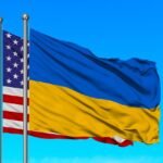 Drapeau national ukrainien, illustration de l'attaque amphibie robotisée menée par l'armée ukrainienne sur la bande de Kinburn
