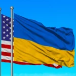 Drapeau national ukrainien, illustration de l'attaque amphibie robotisée menée par l'armée ukrainienne sur la bande de Kinburn