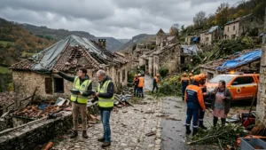 Ciel d'orage spectaculaire avec éclairs et nuages menaçants au-dessus de la campagne française