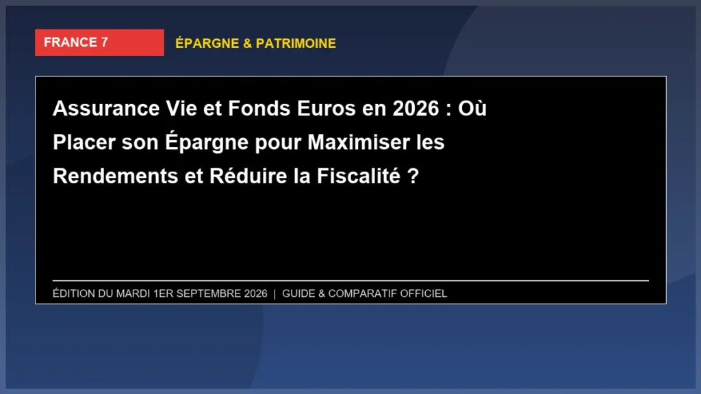 Assurance Vie et Fonds Euros en 2026 : Où Placer son Épargne pour Maximiser les Rendements et Réduire la Fiscalité ?