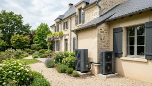 Unité extérieure de climatisation réversible et pompe à chaleur moderne