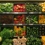 Consommateurs au marché local achetant des produits frais face à l inflation