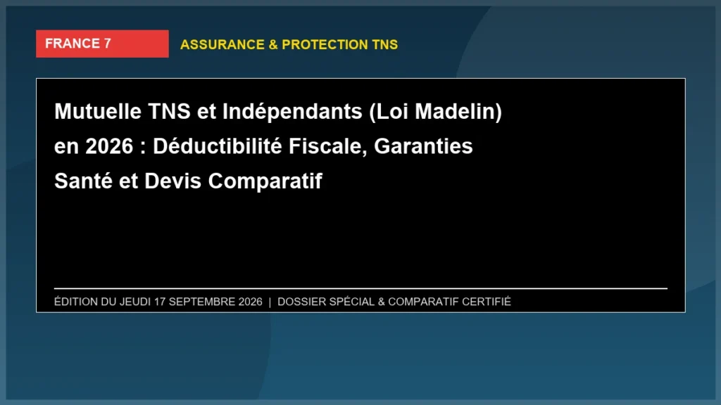 Mutuelle TNS et Indépendants (Loi Madelin) en 2026 : Déductibilité Fiscale, Garanties Santé et Devis Comparatif
