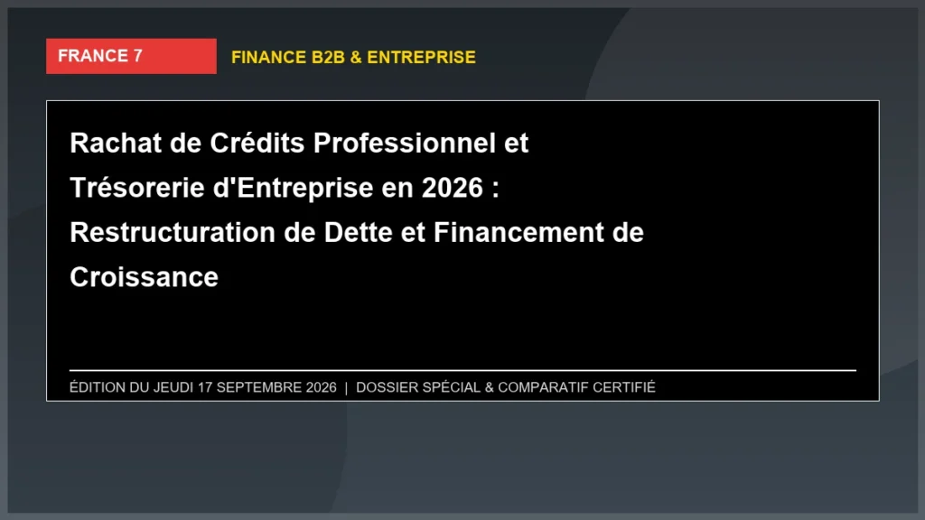 Rachat de Crédits Professionnel et Trésorerie d'Entreprise en 2026 : Restructuration de Dette et Financement de Croissance