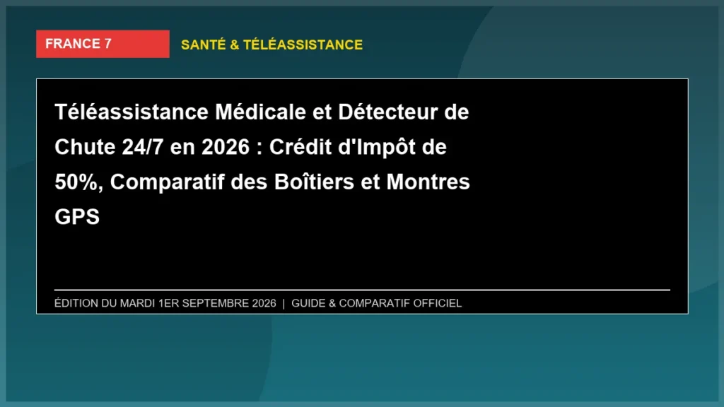 Téléassistance Médicale et Détecteur de Chute 24/7 en 2026 : Crédit d'Impôt de 50%, Comparatif des Boîtiers et Montres GPS